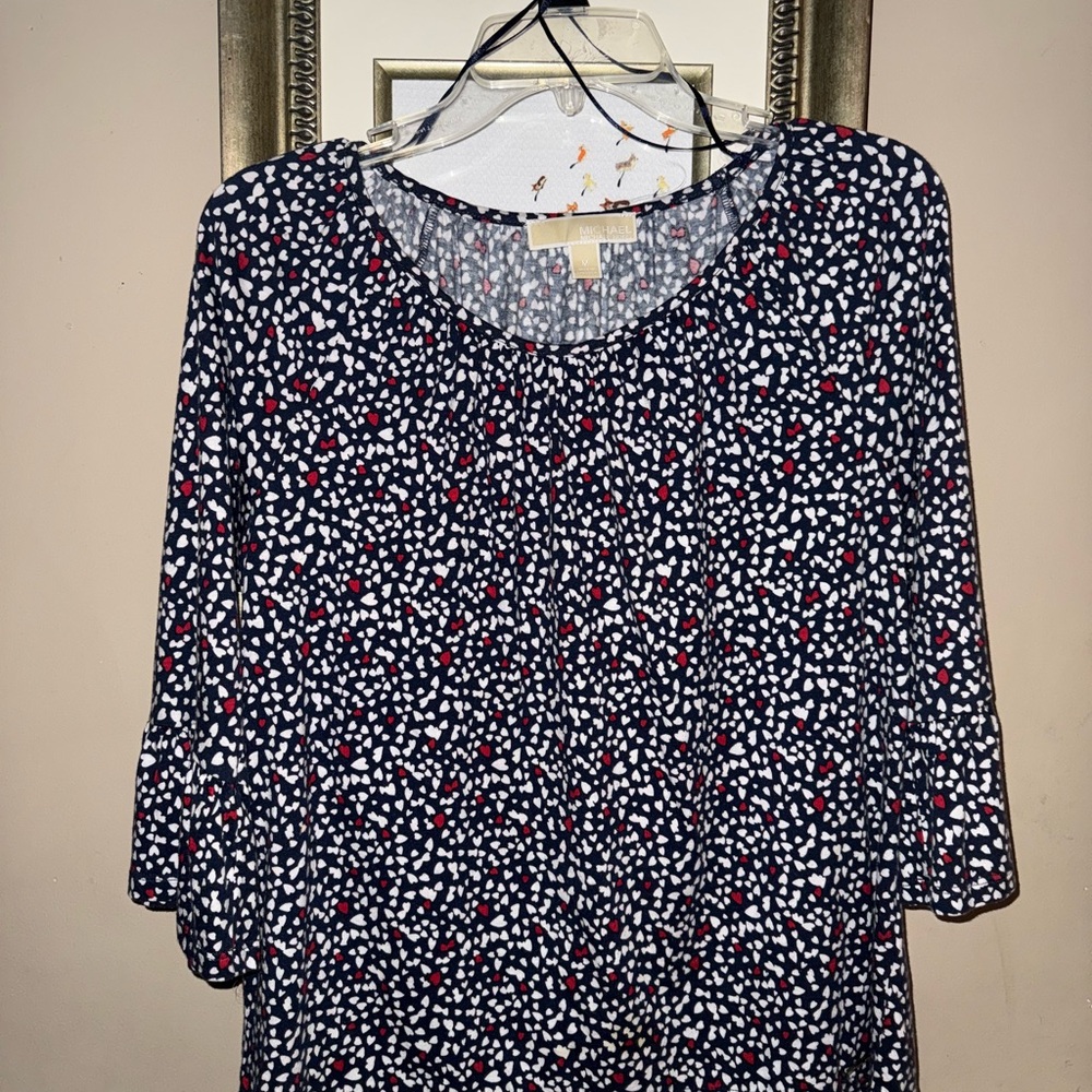 MICHAEL Michael Kors Navy and Red Blouse